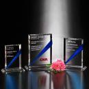 Danbury Indigo Blue & Clear Optical Crystal Rectangle Award