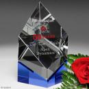 Vicksburg Indigo Optical Crystal Diamond Award on Blue Base