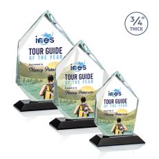 Deerhurst Ice Full Color Black Peak Crystal Award - Full Color Awards