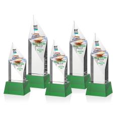 Vertex Full Color Green on Base Crystal Award - Full Color Awards