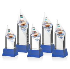 Vertex Full Color Blue on Base Crystal Award - Full Color Awards
