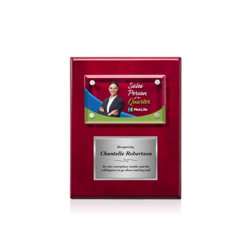 Corporate Awards - Award Plaques - Gossamer Full Color Plaque - Rosewood/Silver