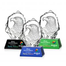 Employee Gifts - Ottavia Eagle Head Full Color Animals Crystal Award