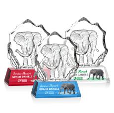 Ottavia Elephant Full Color Animals Crystal Award - Crystal Awards