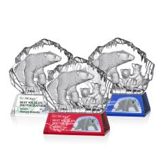 Ottavia Polar Bears Full Color Animals Crystal Award - Glass Awards