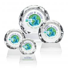 Employee Gifts - Seville Full Color Clear on Base Circle Crystal Award