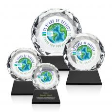 Employee Gifts - Seville Full Color Black on Base Circle Crystal Award