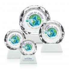 Employee Gifts - Seville Full Color White on Base Circle Crystal Award