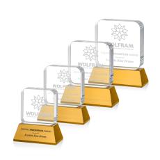 Flamborough Amber on Base Crystal Award - Glass Awards