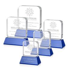 Flamborough Blue on Base Crystal Award - Glass Awards