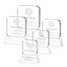 Flamborough White on Base Crystal Award - Crystal Awards