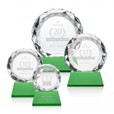 Employee Gifts - Seville Green on Base Circle Crystal Award