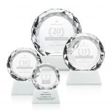 Employee Gifts - Seville White on Base Circle Crystal Award