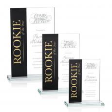Employee Gifts - Composite Vertical Black Rectangle Crystal Award