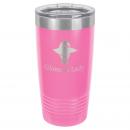Polar Camel 20 oz. Pink Ringneck Vacuum Insulated Tumbler with Clear Lid