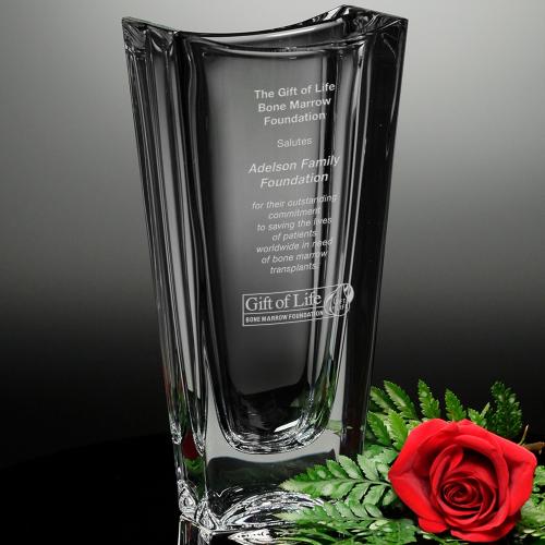 Corporate Awards - Crystal Awards - Vase and Bowl Awards - Capri Optical Crystal Rectangle Award