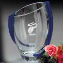 Clear & Blue Optical Crystal Triumph Trophy Vase