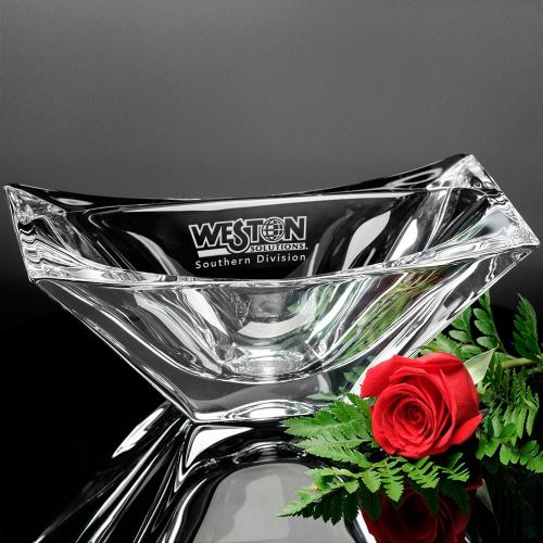 Corporate Awards - Crystal Awards - Vase and Bowl Awards - Capri Clear Optical Crystal Bowl Award