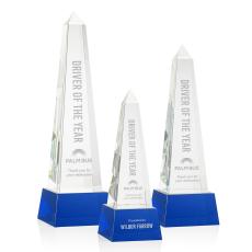 Master Obelisk on Base - Blue - Glass Awards