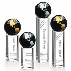 Employee Gifts - Luz Globe Black/Gold Spheres Crystal Award