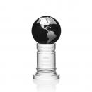 Colverstone Globe Black/Silver Spheres Crystal Award