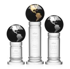 Colverstone Globe Black/Gold Spheres Crystal Award - Corporate Awards