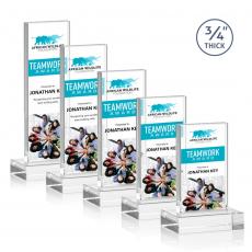 Employee Gifts - Hathaway Full Color Clear Rectangle Crystal Award