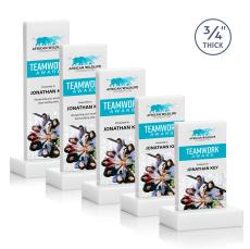 Hathaway Full Color White Rectangle Crystal Award - Corporate Awards