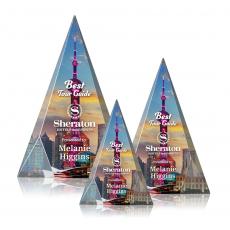 Employee Gifts - Rochester Full Color Clear Pyramid Crystal Award