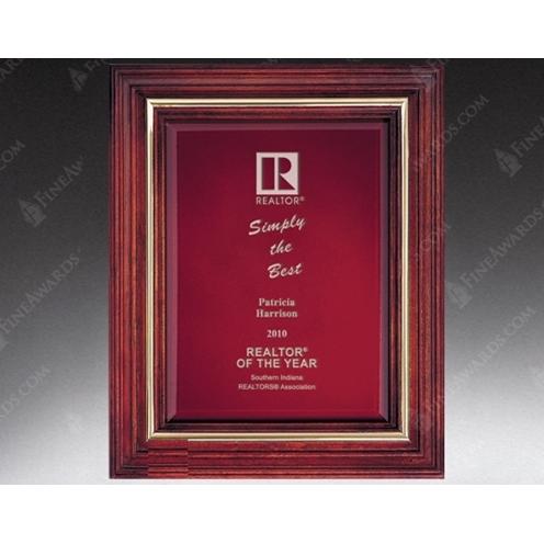 Corporate Awards - Award Plaques - Glass Plaques - Cherry Award Glass Plaque - Maroon