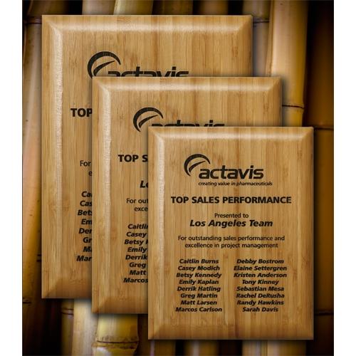 Corporate Awards - Award Plaques - Wood Plaques - Bamboo Rectangle Laser Engraved Plaque