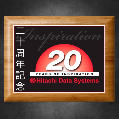 Corporate Awards - Award Plaques - Metal Plaques - Sustainable Bamboo Horizontal Plaque with Sublimated Plate