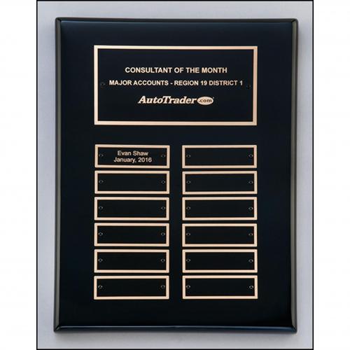 Corporate Awards - Award Plaques - Wood Plaques - Black Stained Perpetual Plaque
