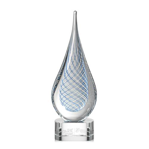 Corporate Awards - Glass Awards - Colored Glass Awards - Beasley Clear Abstract / Misc Art Glass Award