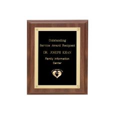 Employee Gifts - Walnut Finish Plaque w/Rosettes