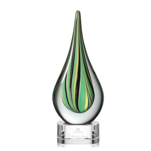 Corporate Awards - Glass Awards - Colored Glass Awards - Aquilon Clear Base Abstract / Misc Art Glass Award
