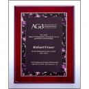 Vertical Rosewood High Luster Plaque with Violet Marble Border