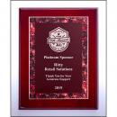 Vertical Rosewood High Luster Plaque with Red Marble Frame