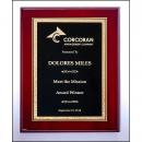 Rosewood High Luster Plaque with Black Plate in Gold Metal Frame