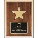 Solid American Walnut Wood Plaque with Gold Aluminium Star