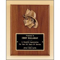 Employee Gifts - Firematic Fireman Award Plaque with Bronze Finish Casting