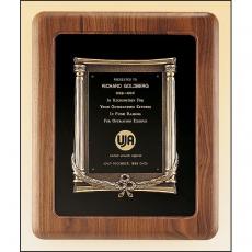 Employee Gifts - Solid American Walnut Plaque with Bronze Details & Laurel Details