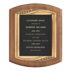 Employee Gifts - American Walnut Wood Plaque with Bronze Details