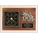 Firematic Award Plaque with Clock & Bronze Details