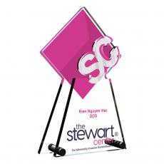 Employee Gifts - Pink Stewart Center Custom Acrylic Award