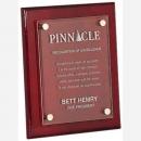 Rosewood Piano Finish Award with Floating Rectangle Acrylic Plaque