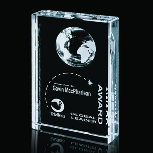 Corporate Awards - Crystal Awards - Globe Awards  - Ambassador Globe Spheres Crystal Award