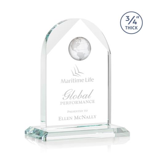Corporate Awards - Blake Globe Starfire Arch & Crescent Crystal Award