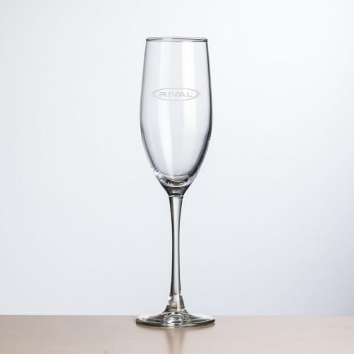 Corporate Gifts, Recognition Gifts and Desk Accessories - Etched Barware - Connoisseur Flute - Deep Etch