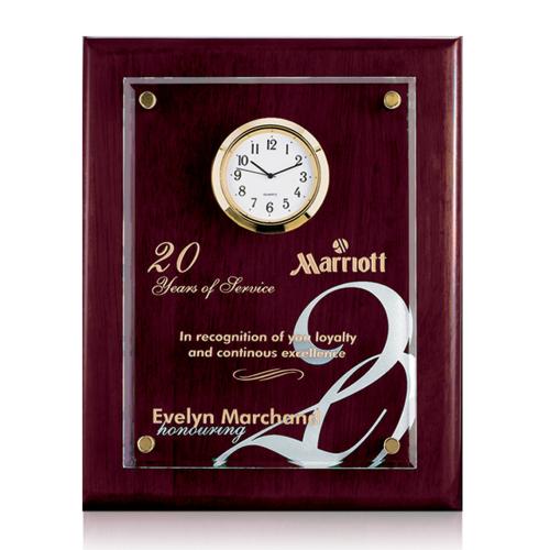 Corporate Gifts, Recognition Gifts and Desk Accessories - Clocks - Hammond Clock - Rosewood